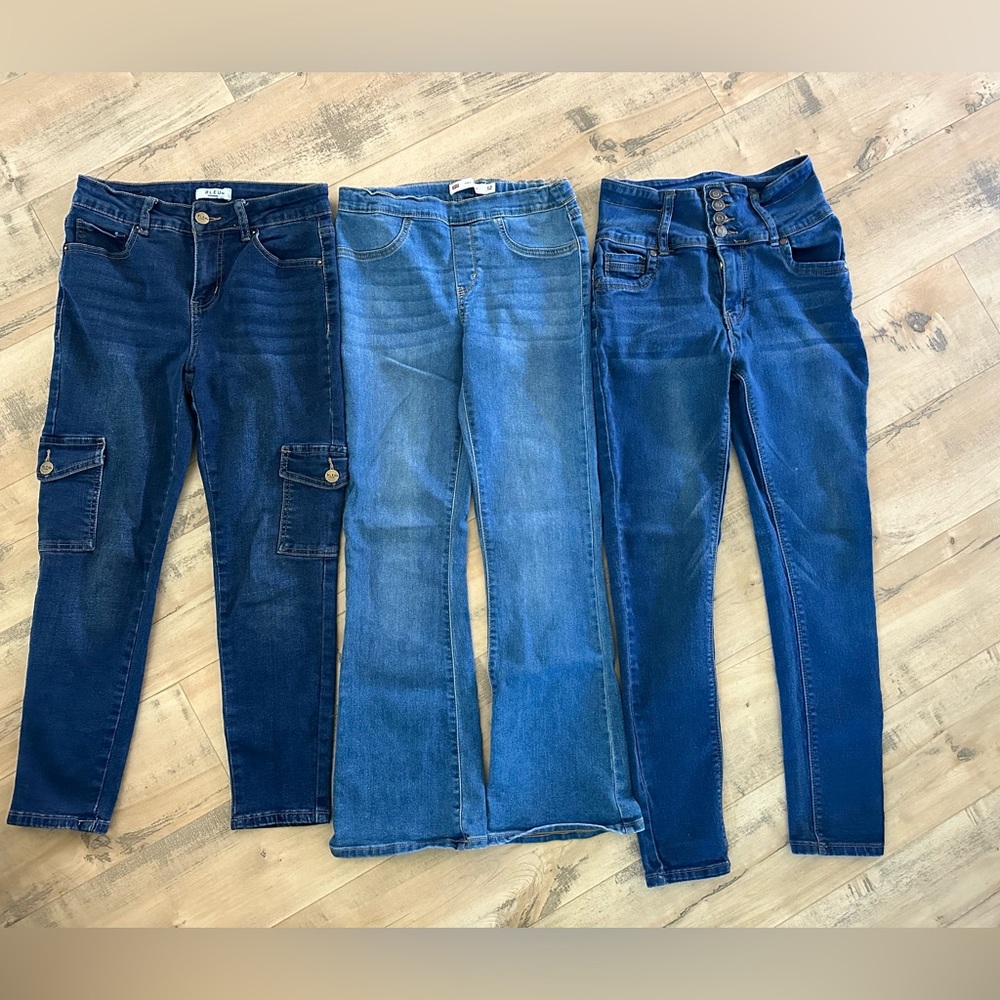 Levi's Bleu Bamboo Girls Size 12 Skinny Jeans Lot 4 Jeggings Flared